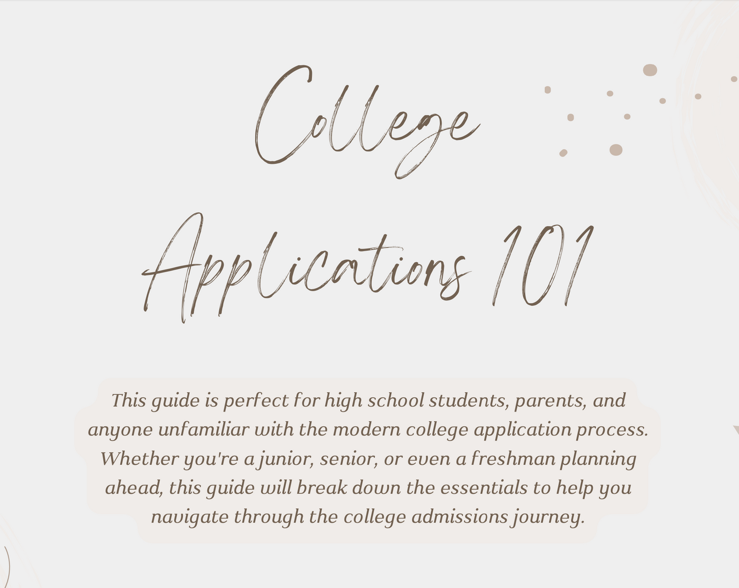 College Applications 101 Guide